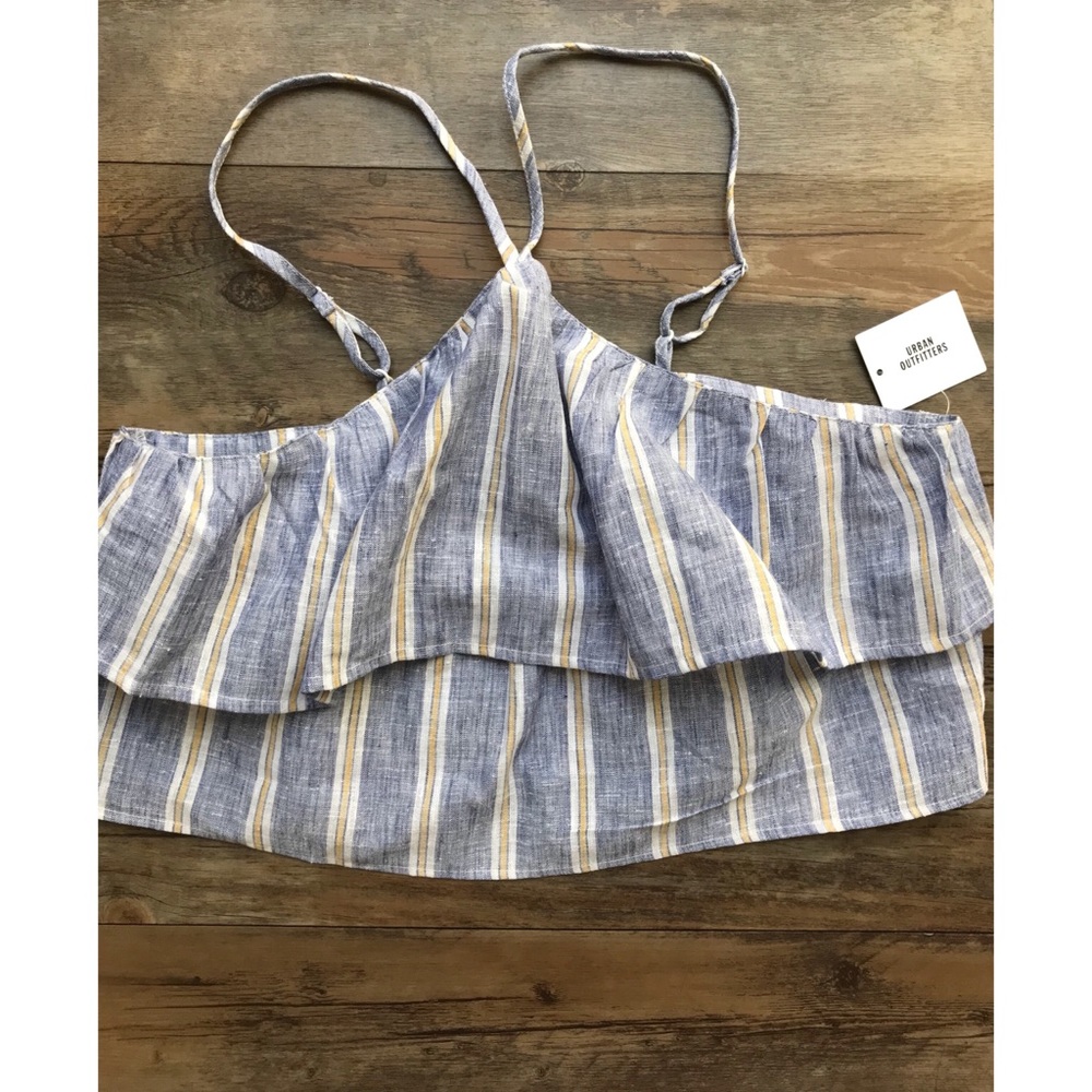 Urban Outfitters Striped Ruffle Crop Top - Picture 5 of 8